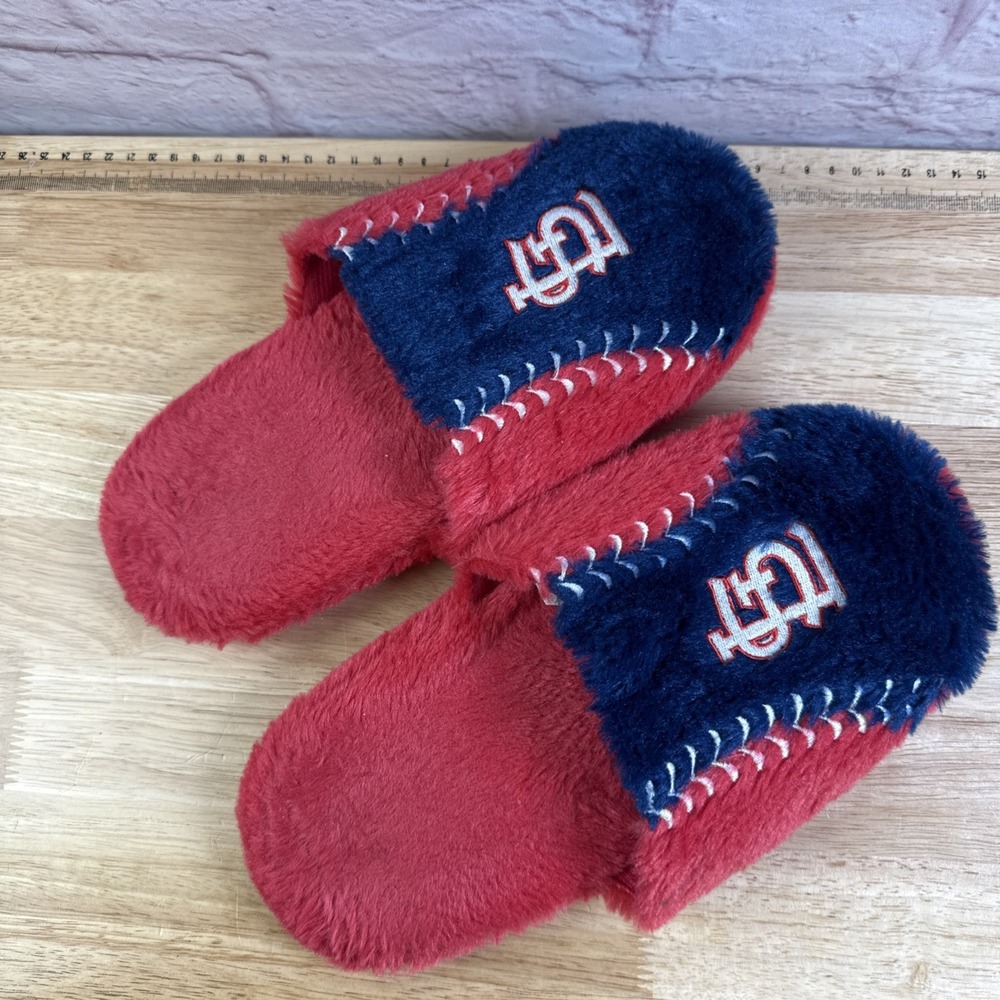 St Louis Cardinals fuzzy slide MLB mens slippers Size L Large Baseball